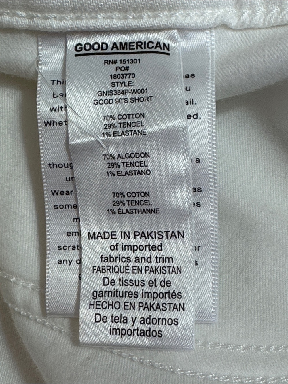 Good American Good ‘90s Shorts Size 6/28 White New - Picture 12 of 13